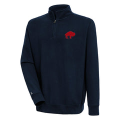 Buffalo Bills Adult Throwback Logo Victory Quarter-Zip Pullover Top Navy | NFL