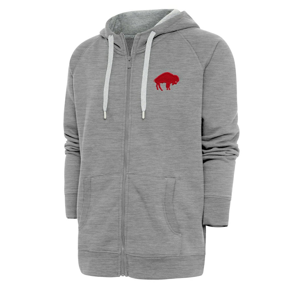 Buffalo Bills Adult Throwback Logo Victory Full-Zip Hoodie Heather Gray | NFL