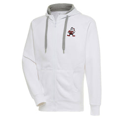 Cleveland Browns Adult Throwback Logo Victory Full-Zip Hoodie White | NFL