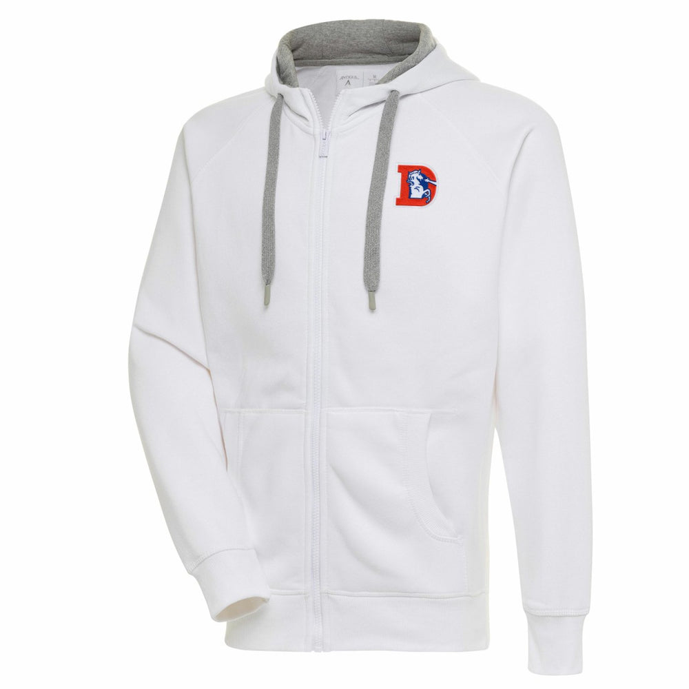 Denver Broncos Adult Throwback Logo Victory Full-Zip Hoodie White | NFL