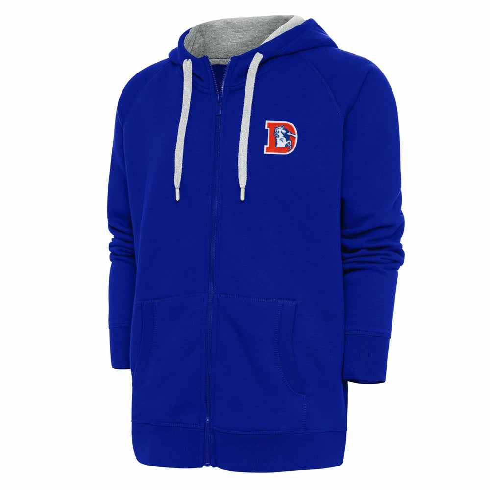 Denver Broncos Adult Throwback Logo Victory Full-Zip Hoodie Royal | NFL