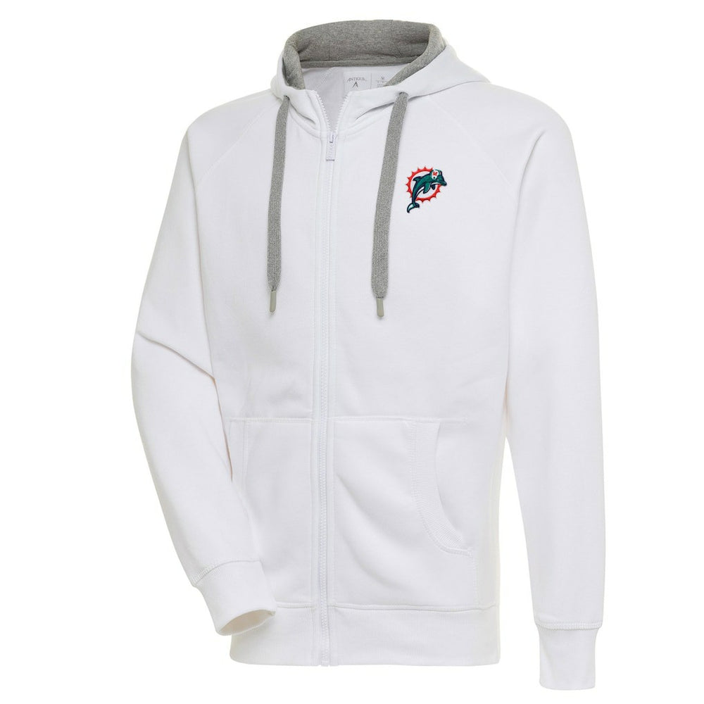 Miami Dolphins Adult Throwback Logo Victory Full-Zip Hoodie White | NFL