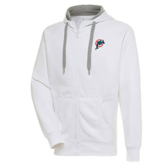 Miami Dolphins Adult Throwback Logo Victory Full-Zip Hoodie White | NFL