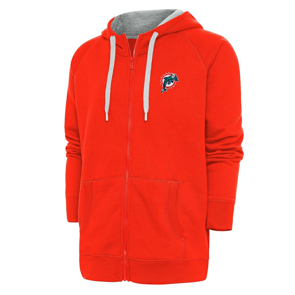 Miami Dolphins Adult Throwback Logo Victory Full-Zip Hoodie Orange | NFL