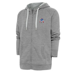New England Patriots Adult Throwback Logo Victory Full-Zip Hoodie Heather Gray | NFL