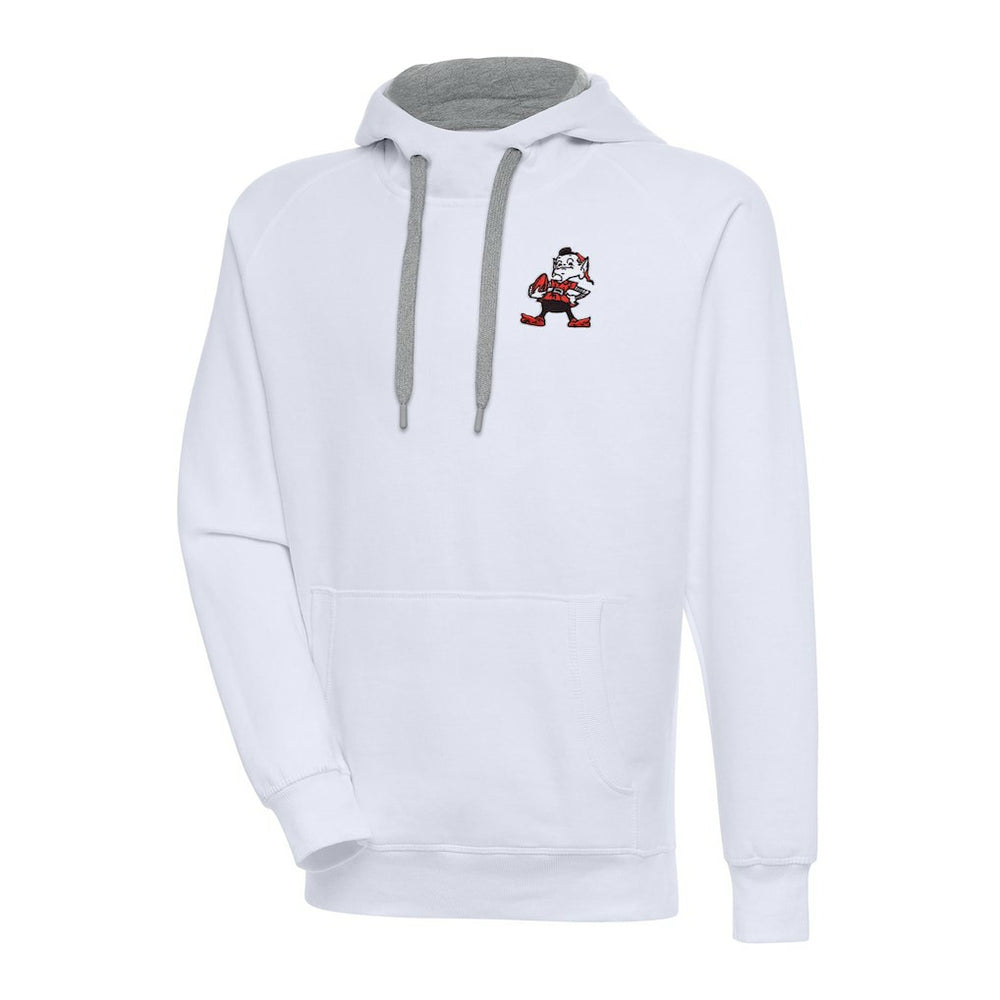 Cleveland Browns Adult Throwback Logo Victory Pullover Hoodie White | NFL