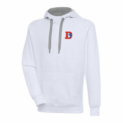 Denver Broncos Adult Throwback Logo Victory Pullover Hoodie White | NFL