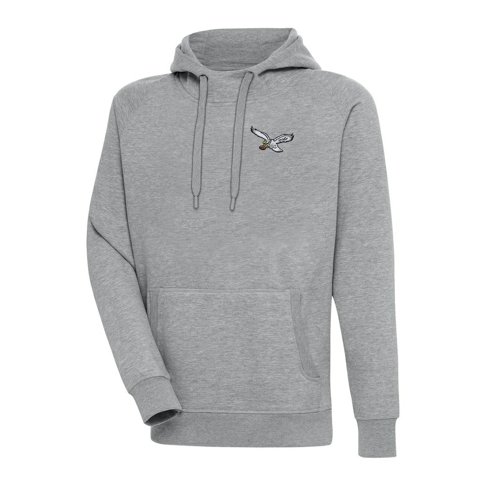 Philadelphia Eagles Adult Throwback Logo Victory Pullover Hoodie Heather Gray | NFL
