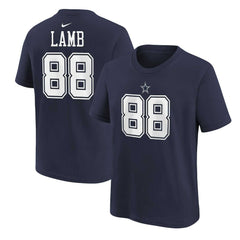 CeeDee Lamb Dallas Cowboys Preschool Player Name & Number T-Shirt Navy | Nike for Sale