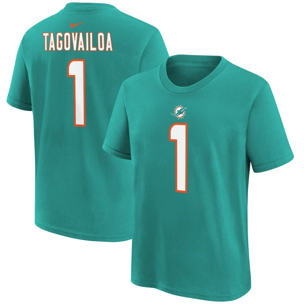 Tua Tagovailoa Miami Dolphins Preschool Player Name & Number T-Shirt Aqua | Nike for Sale