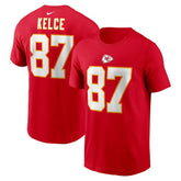 Travis Kelce Kansas City Chiefs Player Name & Number T-Shirt Red | Nike for Sale