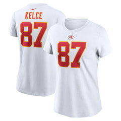 Travis Kelce Kansas City Chiefs Women's Player Name & Number T-Shirt White | Nike for Sale