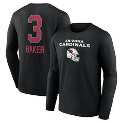 Budda Baker Arizona Cardinals Team Wordmark Player Name & Number Long Sleeve T-Shirt Black | NFL