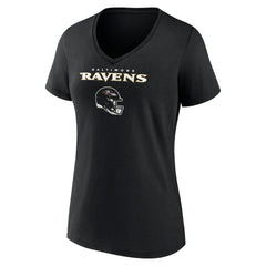 Zay Flowers Baltimore Ravens Women's Team Wordmark Player Name & Number V-Neck T-Shirt Black | NFL