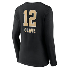 Chris Olave New Orleans Saints Women's Team Wordmark Player Name & Number Long Sleeve V-Neck T-Shirt Black | NFL