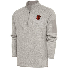 Cleveland Browns Antigua Fortune Quarter-Zip Pullover Jacket Oatmeal | NFL