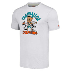 Tua Tagovailoa Miami Dolphins Homage Unisex Caricature Player Tri-Blend T-Shirt Ash | NFL