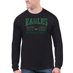 Philadelphia Eagles Starter Retro Long Sleeve T-Shirt Black | NFL