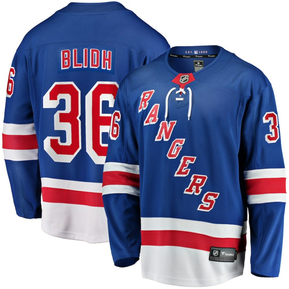 Anton Blidh New York Rangers Fanatics Home Breakaway Jersey - Blue - NHL