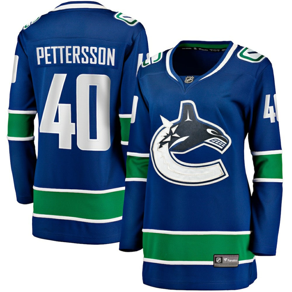 Elias Pettersson Vancouver Canucks Fanatics Women's Home Breakaway Player Jersey - Blue - NHL