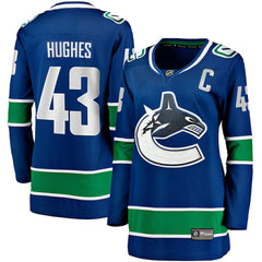 Quinn Hughes Vancouver Canucks Fanatics Women's Home Breakaway Player Jersey - Blue - NHL