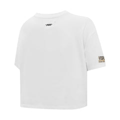 Vegas Golden Knights Pro Standard Women's Boxy Script Tail Cropped T-Shirt - White - NHL