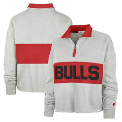 Chicago Bulls '47 Women's Breakthrough Remi Quarter-Zip Jacket Heather Gray - NBA