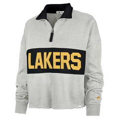 Los Angeles Lakers '47 Women's Breakthrough Remi Quarter-Zip Jacket Heather Gray - NBA