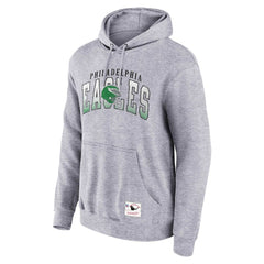 Philadelphia Eagles Pocket Passer Pullover Hoodie Heather Gray | Mitchell & Ness