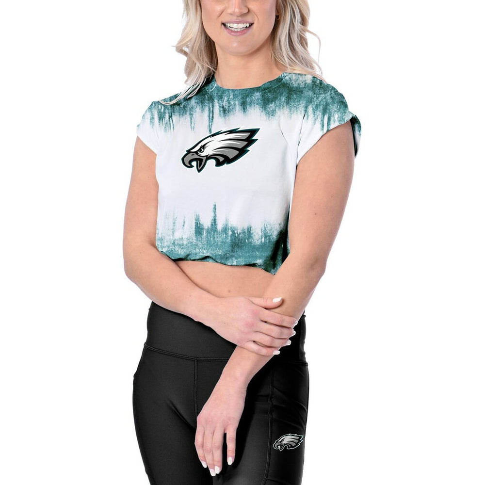 Philadelphia Eagles Certo Women's Cropped Framework T-Shirt White | NFL