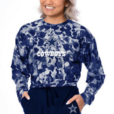Dallas Cowboys Certo Women's Cropped Long Sleeve T-Shirt Navy | NFL