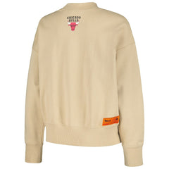 Chicago Bulls Qore Women's Oversized Cozy Mock Neck Pullover Sweatshirt Cream - NBA