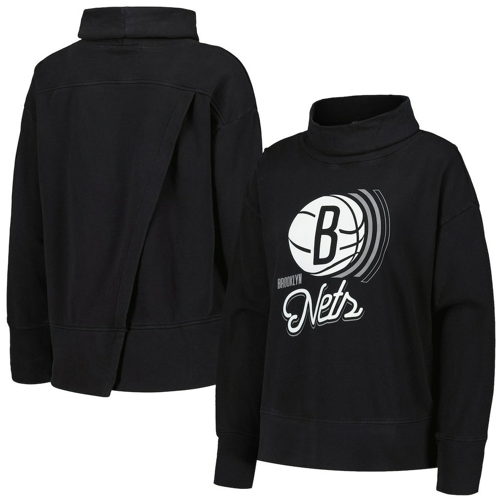 Brooklyn Nets Levelwear Women's Sunset Pullover Sweatshirt Black - NBA