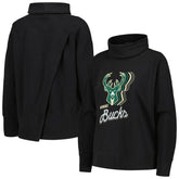 Milwaukee Bucks Levelwear Women's Sunset Pullover Sweatshirt Black - NBA