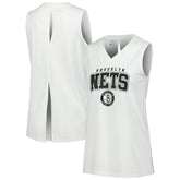 Brooklyn Nets Levelwear Women's Paisley Peekaboo Tank Top White - NBA