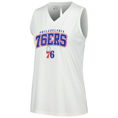 Philadelphia 76ers Levelwear Women's Paisley Peekaboo Tank Top White - NBA