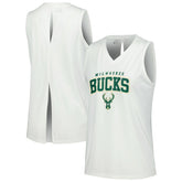 Milwaukee Bucks Levelwear Women's Paisley Peekaboo Tank Top White - NBA
