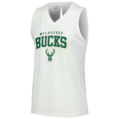 Milwaukee Bucks Levelwear Women's Paisley Peekaboo Tank Top White - NBA