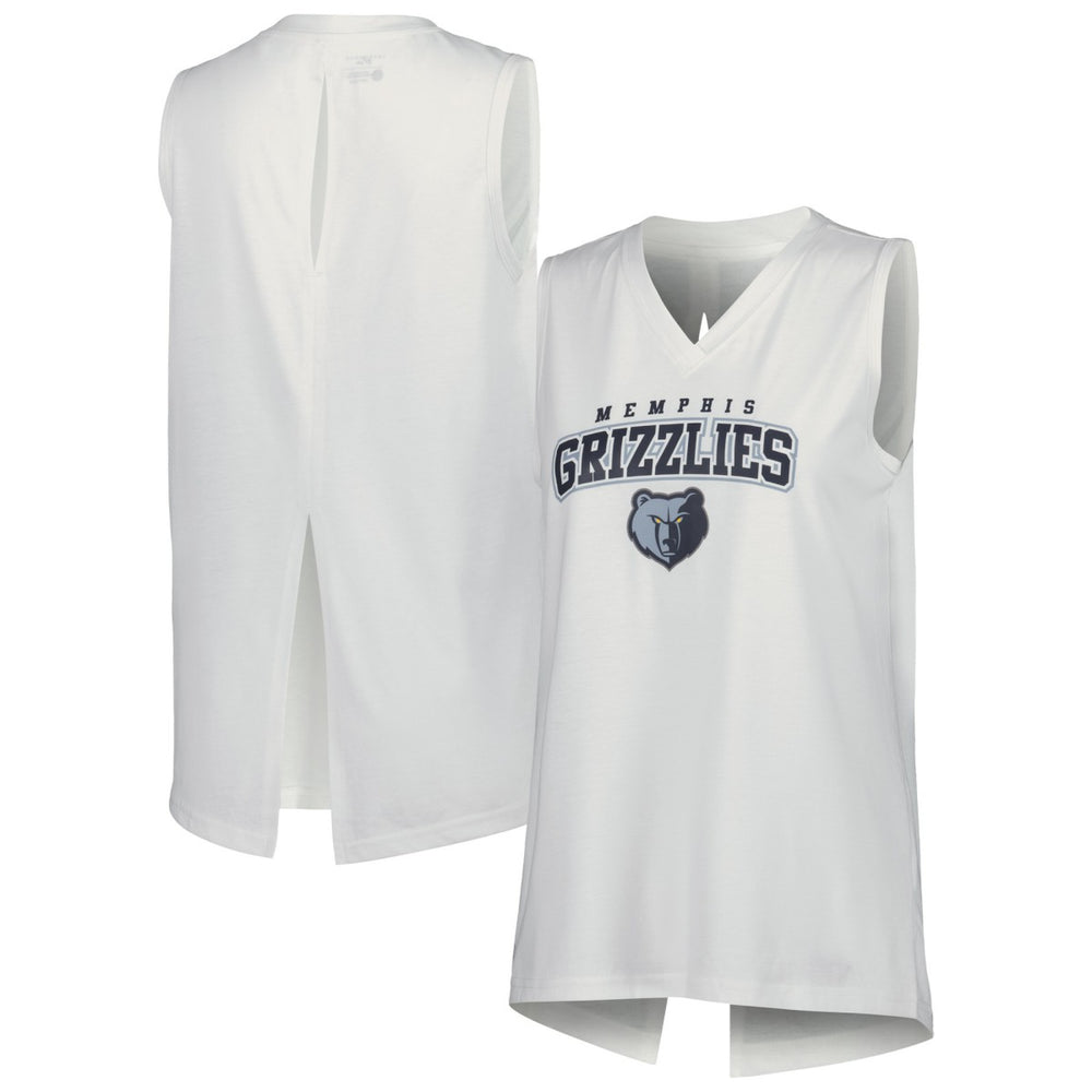 Memphis Grizzlies Levelwear Women's Paisley Peekaboo Tank Top White - NBA