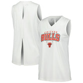Chicago Bulls Levelwear Women's Paisley Peekaboo Tank Top White - NBA