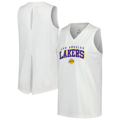 Los Angeles Lakers Levelwear Women's Paisley Peekaboo Tank Top White - NBA