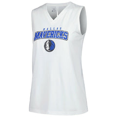 Dallas Mavericks Levelwear Women's Paisley Peekaboo Tank Top White - NBA