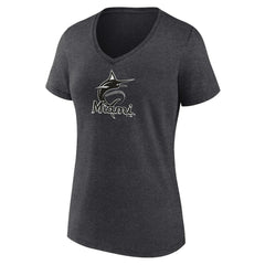 Miami Marlins Women's Personalized Monochrome Name & Number V-Neck T-Shirt - MLB