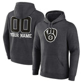Milwaukee Brewers Personalized Monochrome Name & Number Pullover Hoodie - MLB