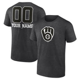 Milwaukee Brewers Personalized Monochrome Name & Number T-Shirt - MLB