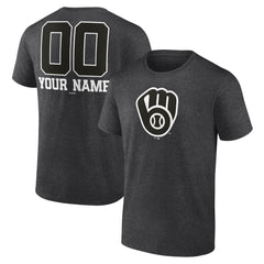 Milwaukee Brewers Personalized Monochrome Name & Number T-Shirt - MLB