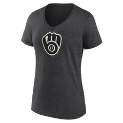 Milwaukee Brewers Women's Personalized Monochrome Name & Number V-Neck T-Shirt - MLB
