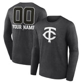 Minnesota Twins Personalized Monochrome Name & Number Long Sleeve T-Shirt - MLB