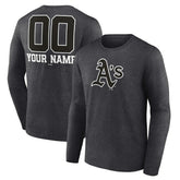 Athletics Personalized Monochrome Name & Number Long Sleeve T-Shirt - MLB