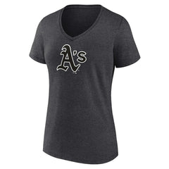 Athletics Women's Personalized Monochrome Name & Number V-Neck T-Shirt - MLB